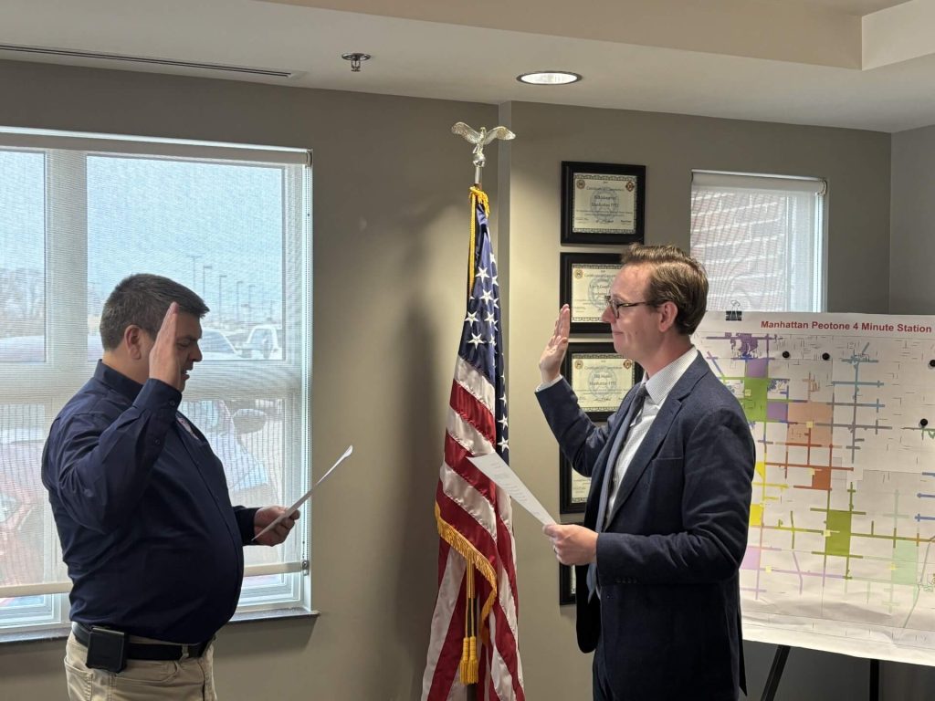 Anton Brncich being sworn in as new Board Commissioner